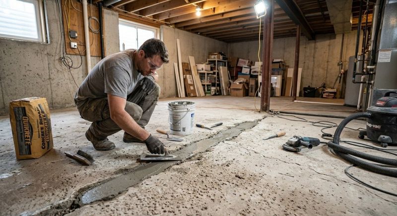 Cracked Basement Floor Repair in Big Bear Lake, CA