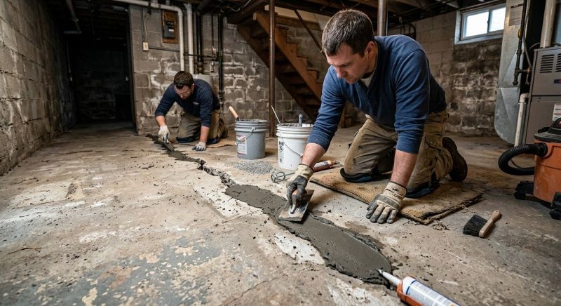 Cracked Basement Floor Repair in Big Bear Lake, CA
